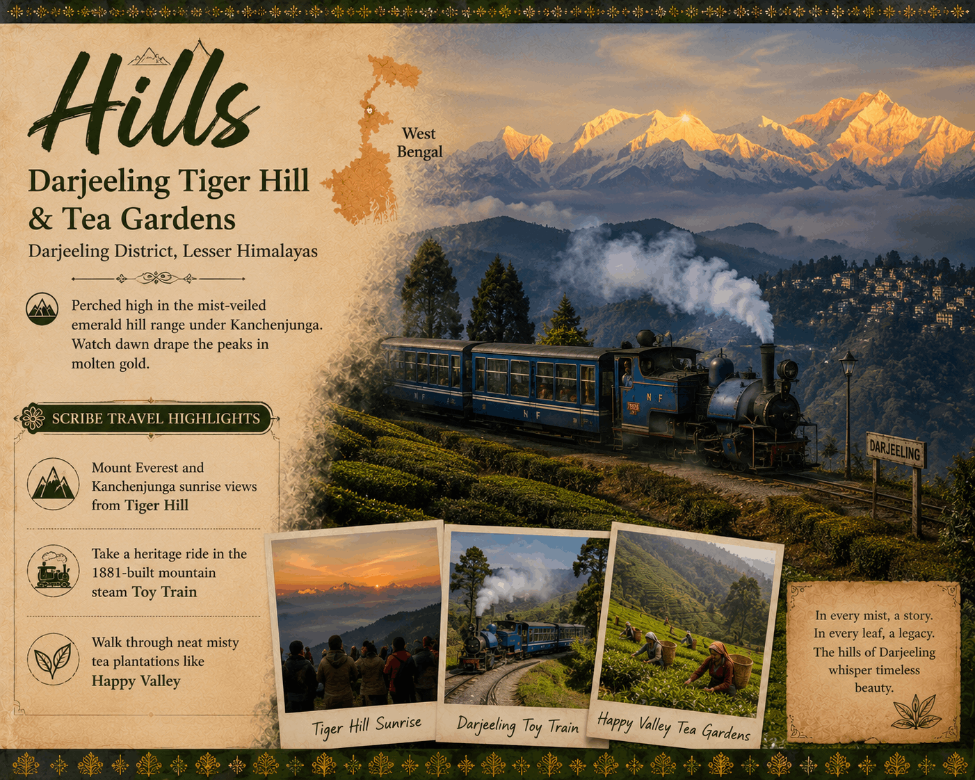 Darjeeling Tiger Hill & Tea Gardens
